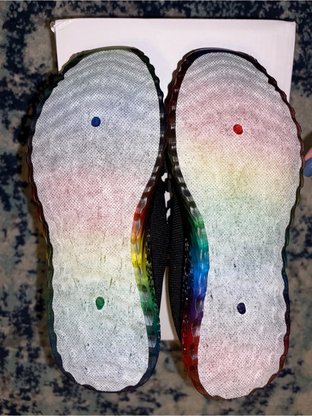 Wanted Affinity Black Knit Sneaker with Rainbow Sole Size 6.5